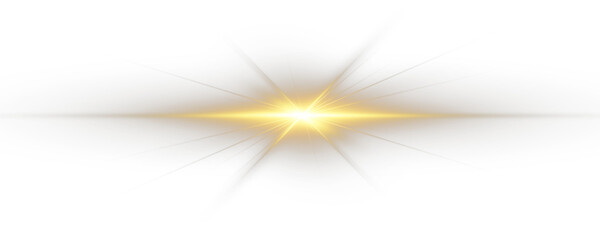 Aufkleber - Rays of Sun with Bright Yellow Light Flash and Glare Effect. Sunshine Explosion, Radiant Light Burst, Glowing Sunbeam and Warm Shine on Transparent Background for Nature or Design Use