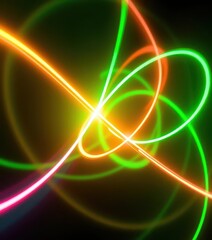 Wall Mural - abstract swirling green neon light, creating vibrant energy, illustration, background
