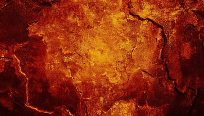 Aufkleber -  fiery textured abstract background with cracked surface in vibrant orange and deep red tones for web design and branding