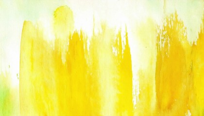 Poster -  sunny yellow watercolor texture with vertical brush strokes for web background, branding accent, or modern print design