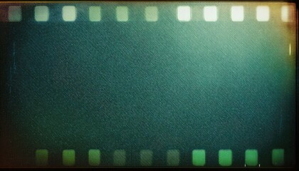 Aufkleber - vintage teal filmstrip texture with grain and light leak for retro web design or nostalgic print background