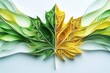 © zain - Colorful autumn leaf crafted from intricate paper quilling techniques on a light background