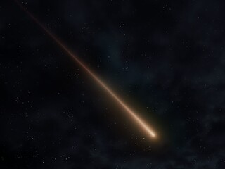 Wall Mural - meteor in the night sky. a long trail of a meteorite. a beautiful shooting star. astronomical photog