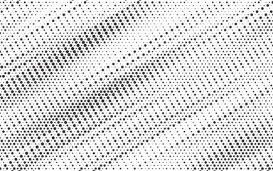 Fototapete - Triangular Halftone Texture Retrowave Vector Geometric Technology Abstract Background. Half Tone Triangles Retro Colored Pattern. Minimal 80s Style Dynamic Tech Structure Wallpaper