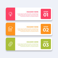 Wall Mural - threestep infographic with different icons.