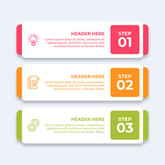 Wall Mural - threestep infographic with different icons.