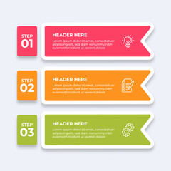 Wall Mural - threestep infographic with different icons.