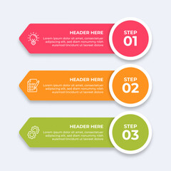 Wall Mural - threestep infographic with different icons.