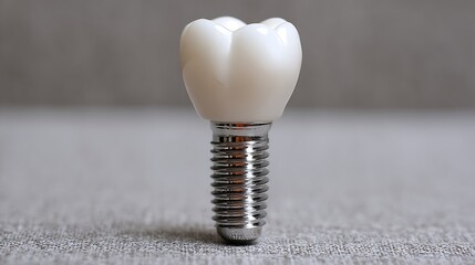 Poster - A tooth with a silver implant in it
