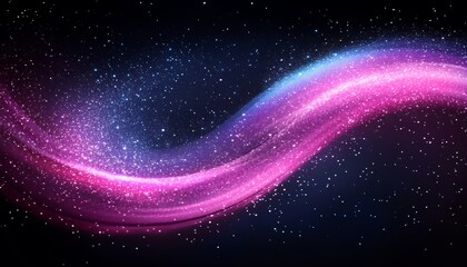 Wall Mural - abstract swirling stream of light, vibrant colors on a black background, dynamic energy and motion