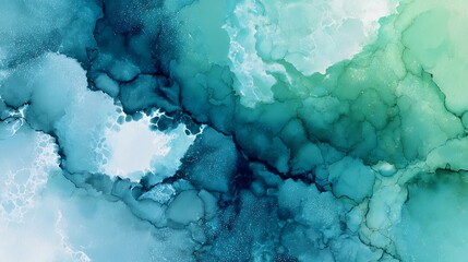 Aufkleber - Abstract watercolor paint background by teal color blue and green with liquid fluid texture for background, banner
