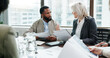 © peopleimages.com - Documents, planning and meeting with business people in office for investment analyst, advisor and stock market data. Audit review, portfolio growth and feedback with employees in agency for research