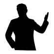 © pixostudio - Silhouette of a man in a suit gesturing with his right hand