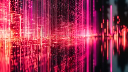 Wall Mural - abstract illustration of data streams and digital information flows