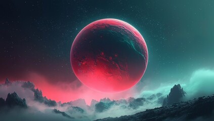 Wall Mural - Futuristic exploration themes portrayed through abstract elements.