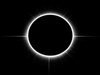 Wall Mural - dramatic solar eclipse illustration on black background digital art graphic design element