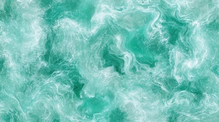 Wall Mural - aerial view of turquoise ocean water with white foam swirls abstract marine background texture art