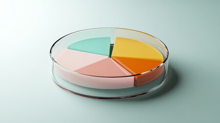 Poster - A visually appealing D pie chart with a transparent background, featuring segments in pastel colors, representing different categories in a stylish data presentation.