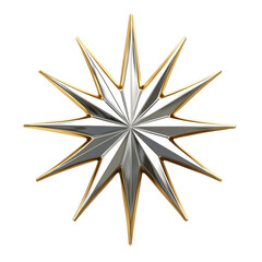 Poster - Elegant metallic starburst emblem with polished gold edging isolated on white