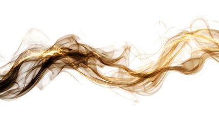 Poster - Golden smoke curve placed on white or