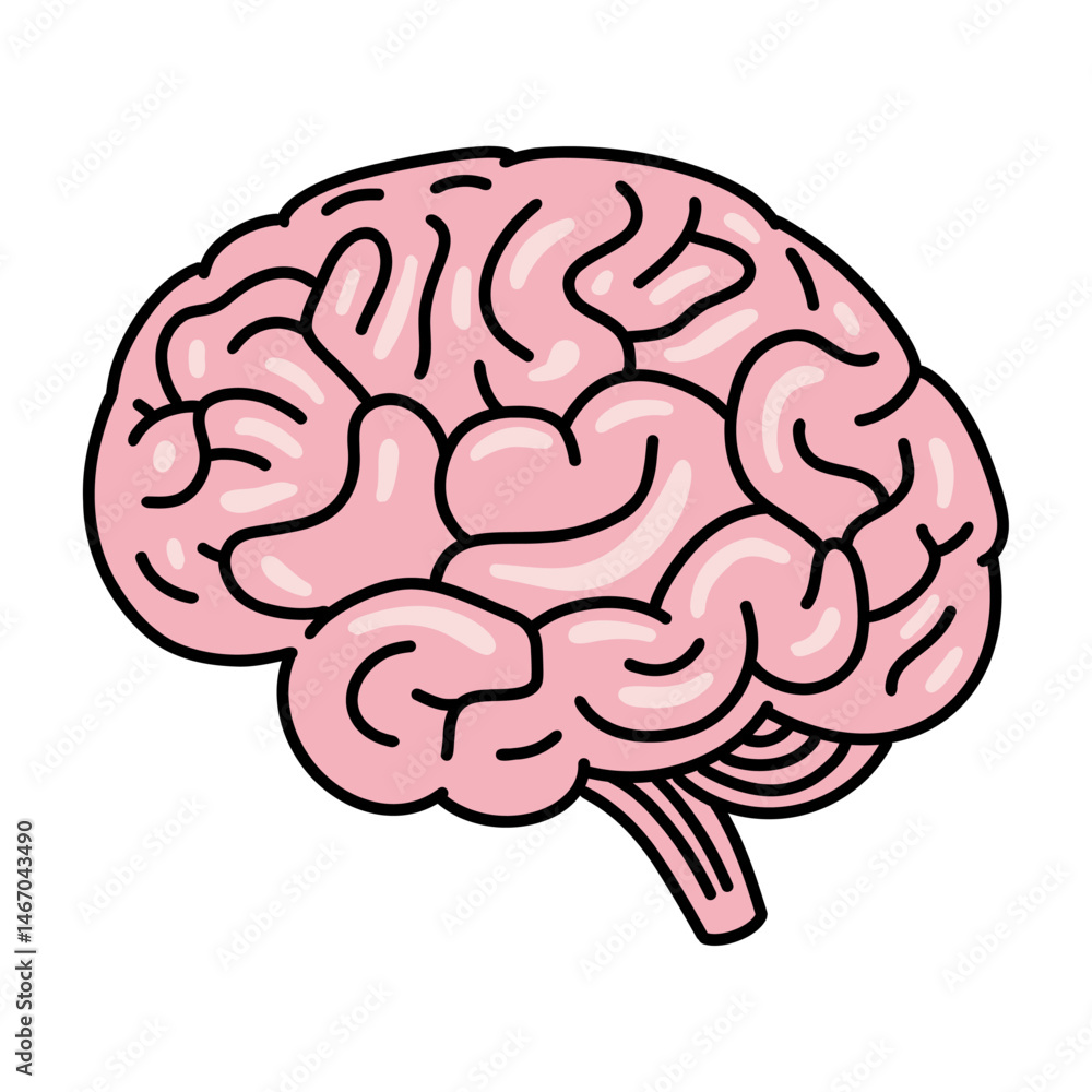 Brain Icon Isolated Stock Vector | Adobe Stock