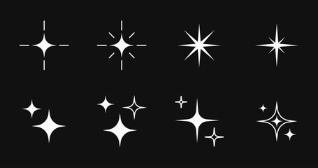 Wall Mural - y2k star and blinks shapes, futuristic abstract symbols with dots and line frames. vector design fut