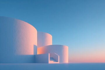 Wall Mural - harmonious blend of lines and shapes against white backdrop