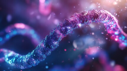 Wall Mural - glowing helix, vibrant colors, abstract science background.