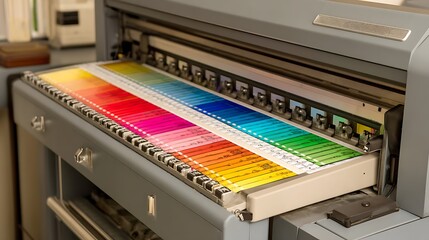Poster - Office or professional plotter lag format photocopier or printer with color ribbons for high quality printing services