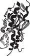 © Rysak - A stylized black and white figure emerges from a flowing abstract composition.