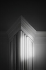 Wall Mural - juxtaposed organ pipes on church wall capture rhythm of architectural design with clean lines