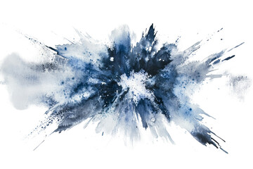 Wall Mural - abstract watercolor explosion with a transparent backdrop, blending hues of blue and white