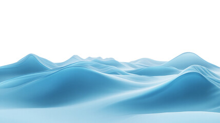 Poster - Abstract undulating landscape in icy blue hues against a transparent expanse