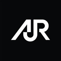 Wall Mural - this is a flat monogram logo design of initial letters ajr in white color that looks clean on a blac