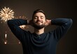 © NguyenHaiPhuong - Homme serein feux dartifice ambiance chaleureuse