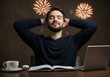 © NguyenHaiPhuong - Homme détendu feux dartifice ambiance sereine