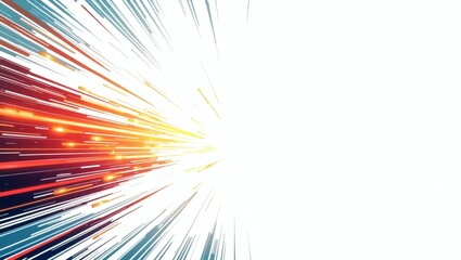 Aufkleber - Abstract dynamic lines. The image features radiant streaks of light emanating from the left side, creating a sense of speed and energy