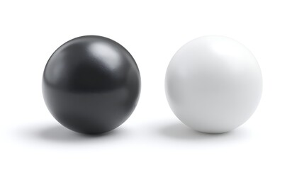 Poster - The two stress balls mockup shown in the image one black and another one white, kept on a white or