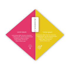 Wall Mural - vector infographic thin line design with marketing icons. business concept with 2 options, steps