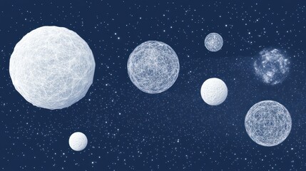 Wall Mural - celestial bodies, planets, and nebula in outer space.