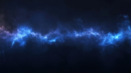 Wall Mural - abstract blue energy wave flowing through dark space.