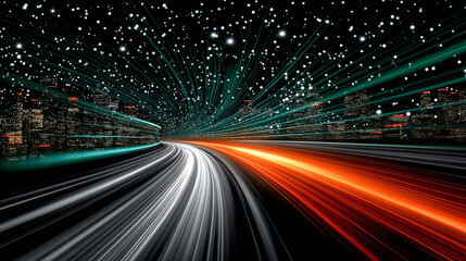 Wall Mural - fast-track velocity: a vibrant display of velocity, with streaks of color and light artfully symboli