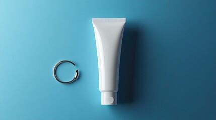 Gel isolated mockup of a squeeze tube key chain for use in product displays and packaging