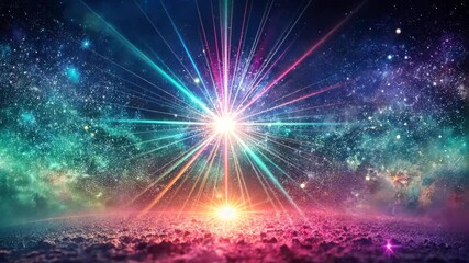 Wall Mural - cosmic burst of light a kaleidoscope of colors in the vast expanse of space