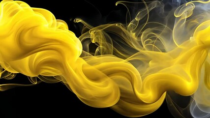Poster - Golden Smoke Whispers An Abstract Dance of Color and Form in Darkness