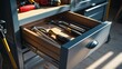© ANRI - Photorealistic image of a drawer left ajar with tools
