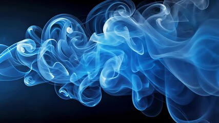 Poster - Mystical swirling blue smoke dances and flows, creating ethereal patterns against a dark backdrop.