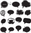 © SilhouetteStore - Black and White Comic Speech Bubbles Collection, Various Shapes and Styles, Vector Illustration