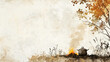 © Photo Graphic Stock - serene illustration of pot over campfire with autumn leaves