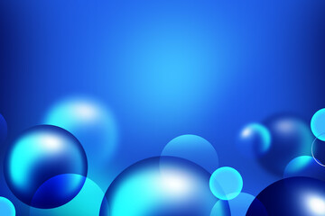 Wall Mural - Abstract 3D geometric circle gradient soft light blue pattern bokeh on dark blue background design for graphic business technology digital design web template backdrop desktop wallpaper bubbles banner